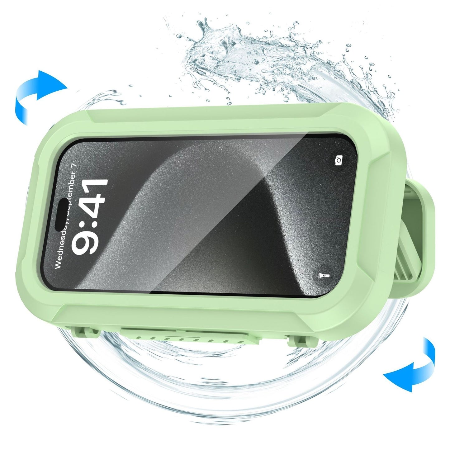 Waterproof Bathroom Shower Stand for Lazy Users - No Drill 360° Rotating Phone & Bottle Holder