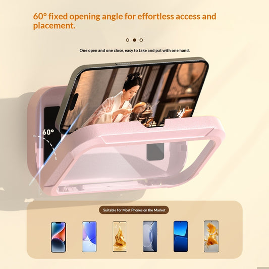 Waterproof Bathroom Shower Stand for Lazy Users - No Drill 360° Rotating Phone & Bottle Holder