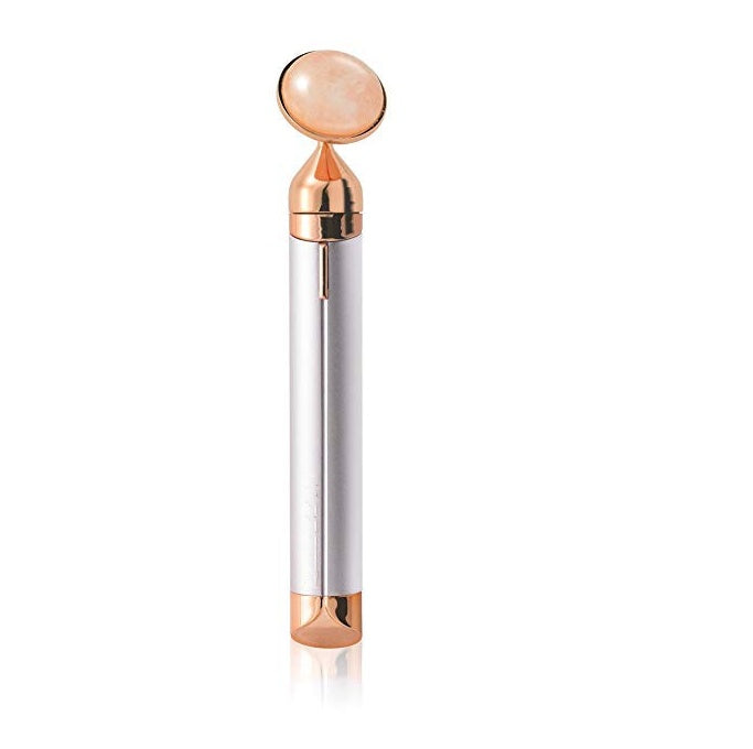 Electric Rose Quartz Jade Facial Roller — Natural Vibrating Face Massager for Anti-Aging, Skin Lifting & Glow