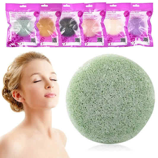 Konjac Facial Cleansing Sponge 
— Natural Exfoliator Face Wash Puff