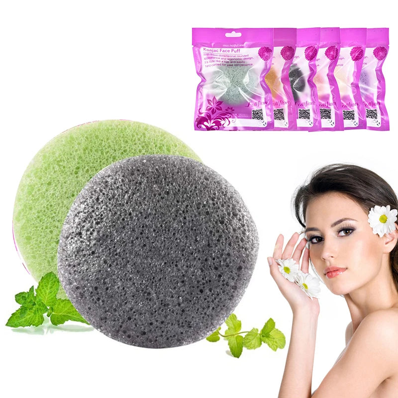 Konjac Facial Cleansing Sponge 
— Natural Exfoliator Face Wash Puff