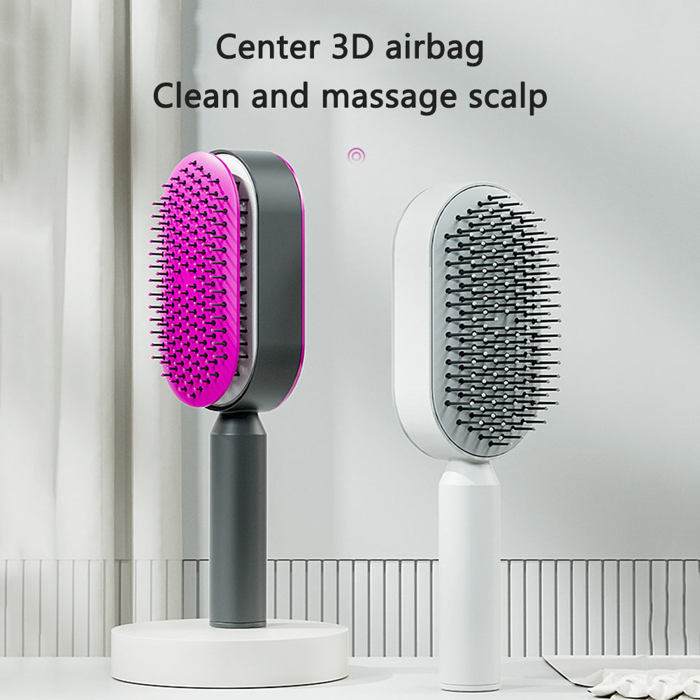 Self Cleaning Hair Brush — One Key Clean,
Anti-Static Massage Scalp Comb for Women