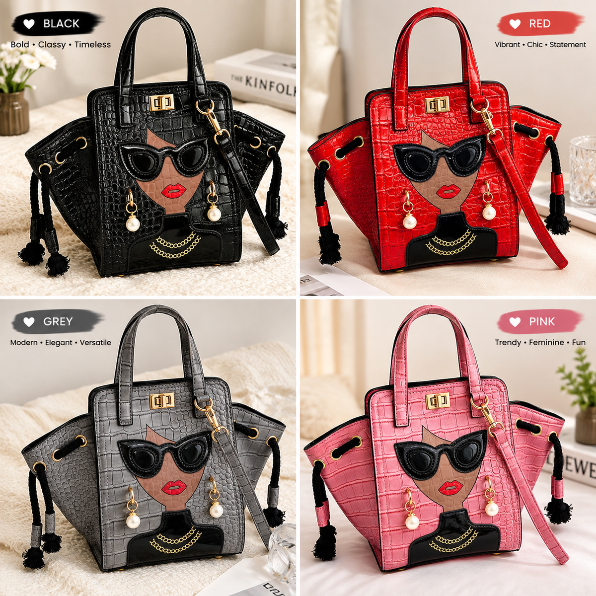 Glasses Beauty Diagonal HandBag | Women's Fashion Handbag