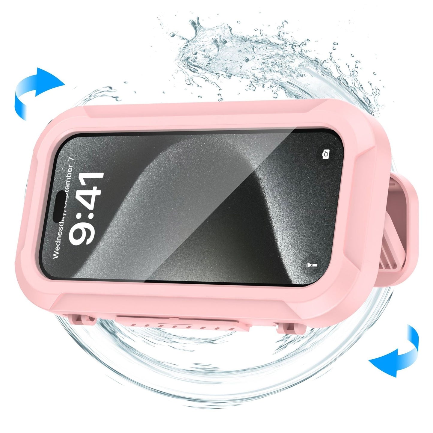 Waterproof Bathroom Shower Stand for Lazy Users - No Drill 360° Rotating Phone & Bottle Holder