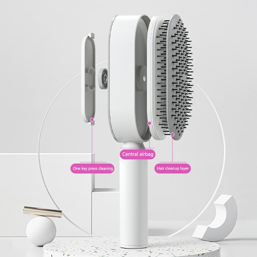 Self Cleaning Hair Brush — One Key Clean,
Anti-Static Massage Scalp Comb for Women